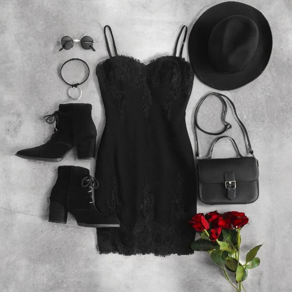 Haute Monde Black Lace Bodycon Dress